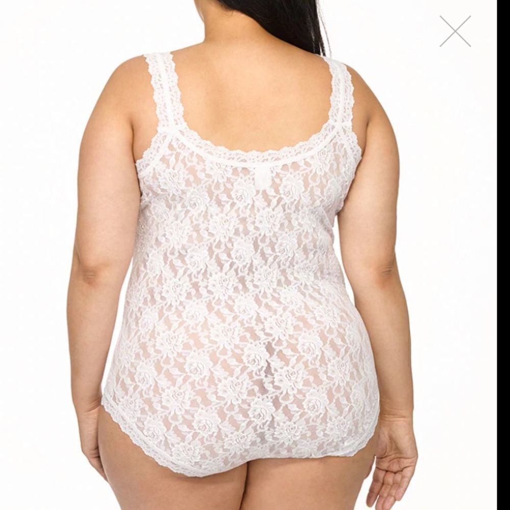 Plus Tank Bodysuit, White - Picture 2 of 2